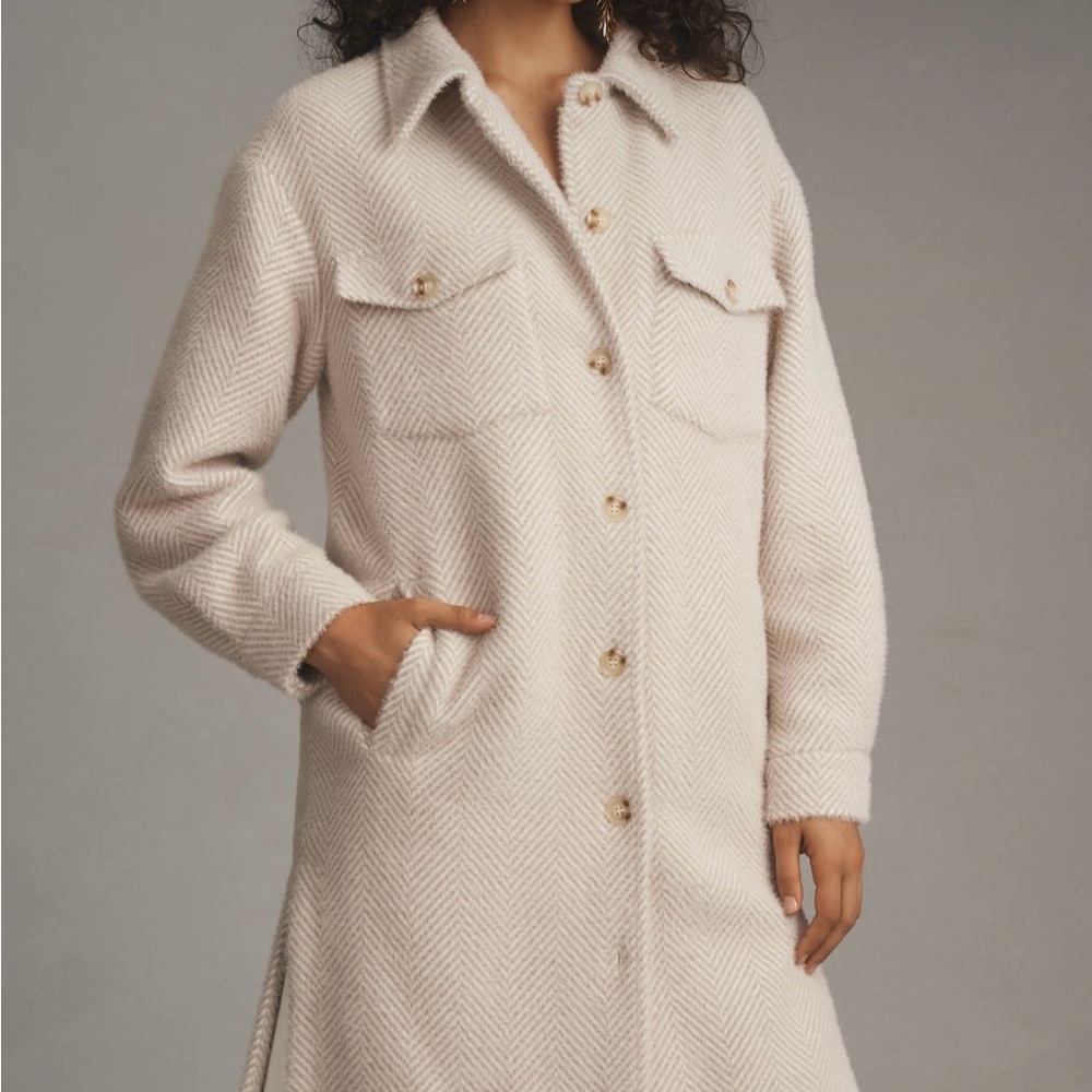 Greylin Fuzzy Long Knit Coat - Picture 2 of 8